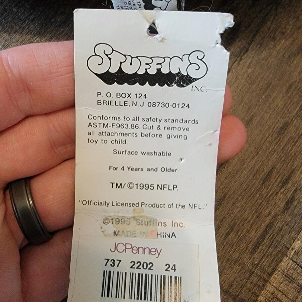 DALLAS COWBOYS Vintage 1995 NFL Team Heroes Plush Stuffins Stuffed Animal NWT - Picture 3 of 9